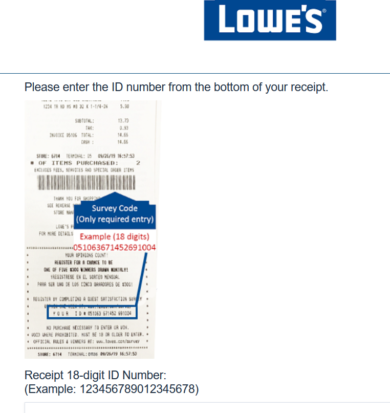 guide for www.lowes.com survey image